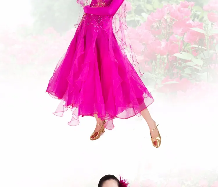 2018 для Леди Бальные платье для танцев 10 Цвета высокой плотности пряжи конкурс производительность Современный Джаз Вальс Танго платье для
