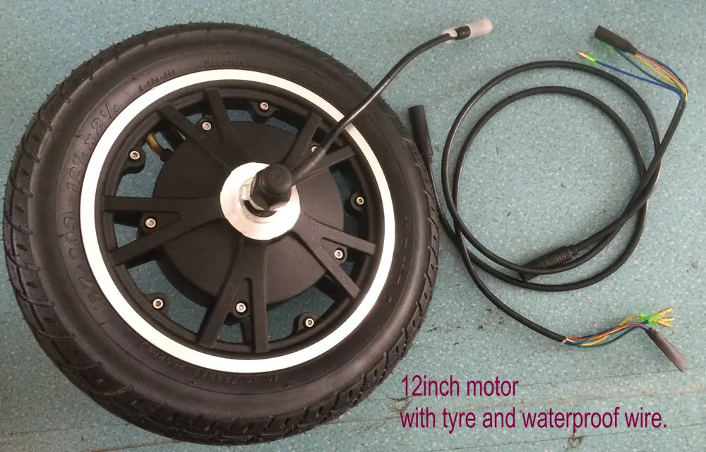 12inch motor with tyre waterproof connector and second wire