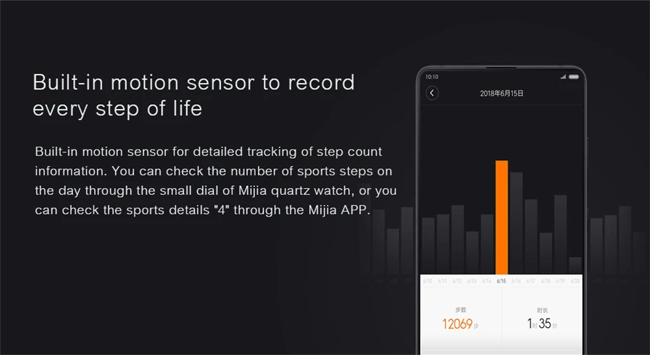 XIAOMI Mi Mijia QUARTZ Smart Watch Life Waterproof with Double Dials Alarm Sport Sensor Pedometer Time Leather Band Mi Home APP