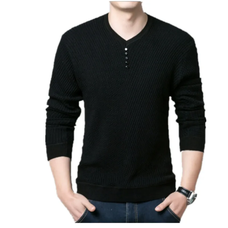 FGKKS брендовый свитер для мужчин осень зима мужской Стандартный свитер мужской пуловер мужской модный свитер Топ - Цвет: Black
