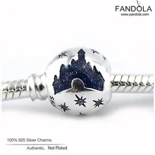 Настоящее серебро 925 пробы Шарм Спящая красавица Замок бусины для изготовления ювелирных изделий Подходит оригинальные Подвески Браслет-змейка Berloque