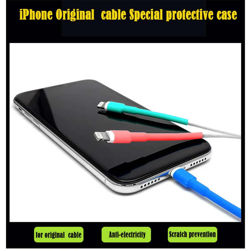 5PCS protector for iphone Cable usb cable wire organizer winder Heat Shrink Tube Sleeve for iPad iPhone 5 6 7 8 X XR XS Cable