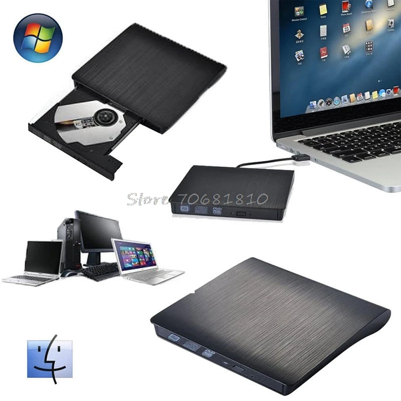 USB 3 0 LightScribe DVD ROM CD RW DVD RW Burner External Drive For PC Laptop
