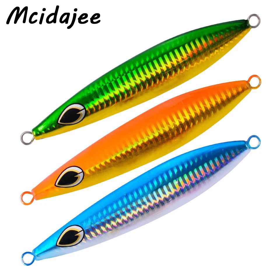 

1pc Slow Jig Lead Fish 40g/60g/100g Jigging Spinner Spoon Fishing Lure Bait 7.5cm-10cm-12cm Casting Lure Bass Fishing Tackle