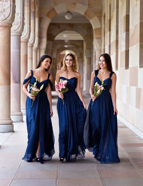 3 Styles A B C Bridesmaid Dress Navy Blue Peach Ivory 3 Styles A B C Bridesmaid Dress Navy Blue Peach Ivory