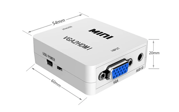 Новый HD Mini 1080 P VGA к HDMI разъем адаптера VGA 2 HDMI конвертер с аудио для ПК ноутбука к HDTV проектору