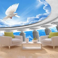 Fondo personalizado 3d paloma volando en cielo azul papel tapiz mural vintage Pilar romano Palacio tv sofá dormitorio Sala Café bar