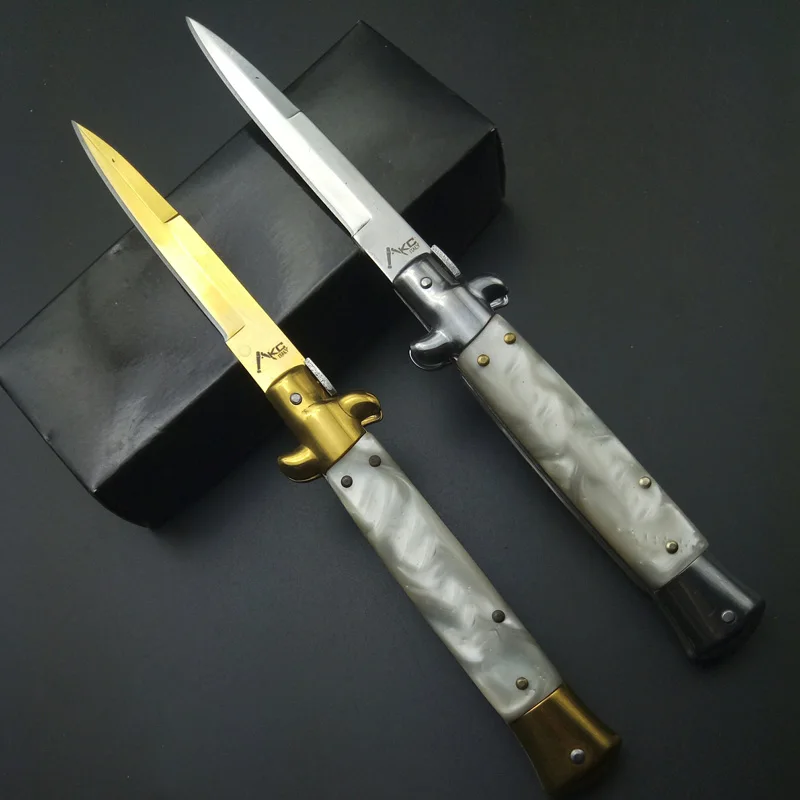 Красивые итальянские карманные ножи с ручкой из peucine, итальянские стальные ножи на шпильках, титановые ножи для выживания на природе, походные ножи