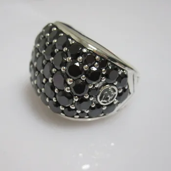 

Solid 925 Silver Men's Jewelry Pave Cognac Diamond Chevron Signet Ring with Black Diamonds Design Jewelry Fine Men Ring