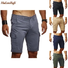 HuLooXuJi мужские летние шорты Горячая Распродажа хлопок Повседневный бренд удобный однотонный карго шорты США Размер: S-2XL