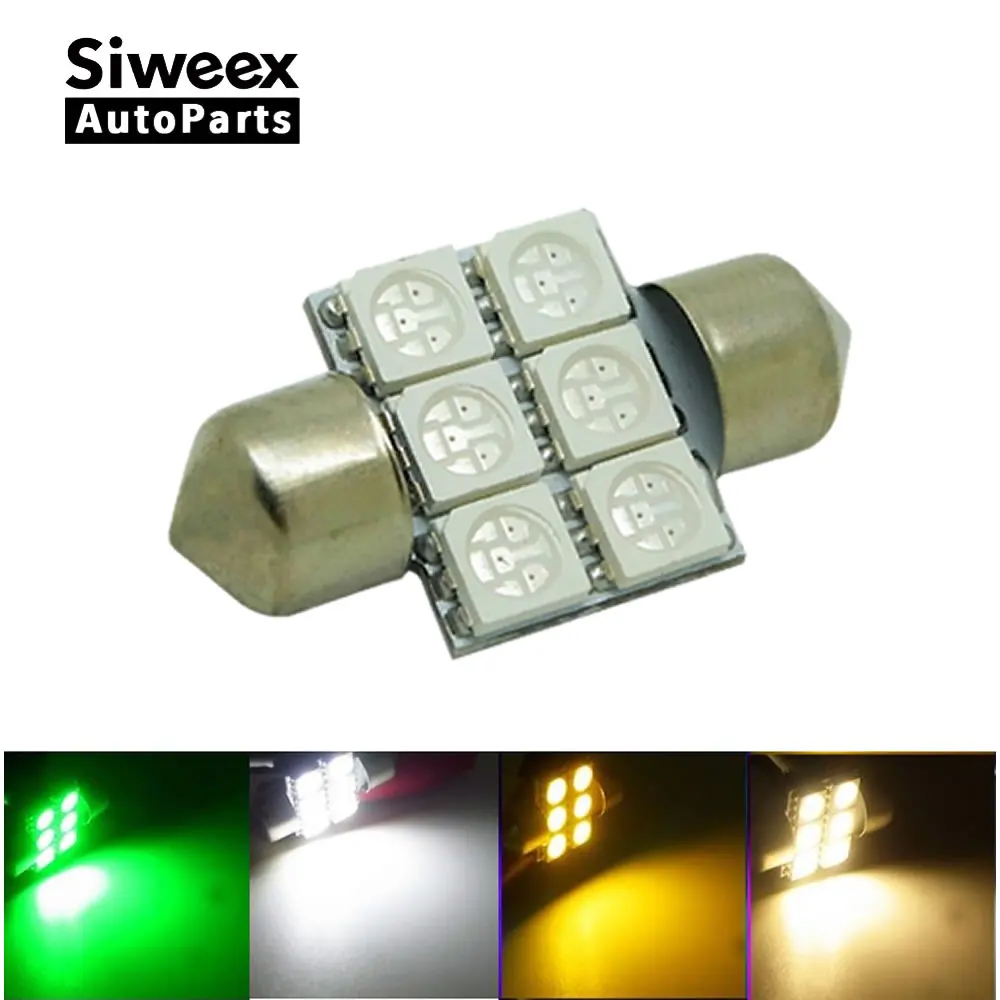 Новый 1 25 &quot31 мм 6-SMD 5050 DE3175 DE3022 светодиодный светильник для салона автомобиля