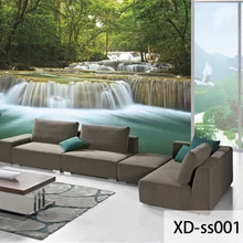 Пользовательские 3D печати DIY Ткань и текстильные обои для стен фрески матовый шелк для Гостиная лес природа зеленый Creek бесшовные