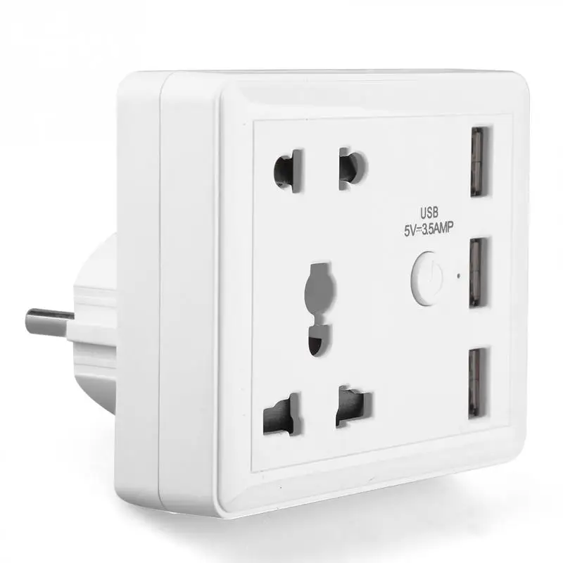EU USB Wall Socket Charger Home Travel Wall Power Socket Outlet with