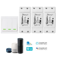 3 шт SONOFF RF Wifi переключатель 433 МГц для Alexa/Google Home Беспроводной переключатель с функцией синхронизации для Android/IOS APP 3 банды 86 Тип