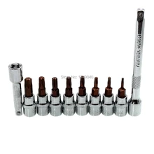 8 шт. 1/" квадратного привода разъем адаптера T8 T10 T15 T20 T25 T27 T30 T40 Torx Бит розетка с 2 шт. 1/4" квадратный приводной удлинитель бар