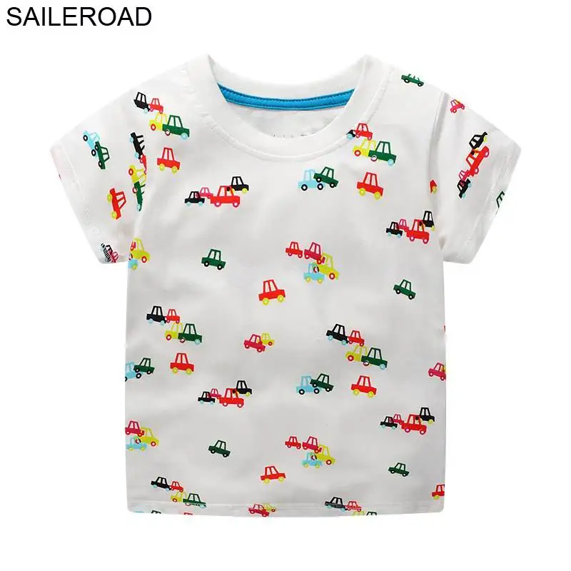 Купи 3, получи 5%, 6 лет, Детская летняя футболка с короткими рукавами для маленьких мальчиков, Детские футболки для мальчиков, хлопковая одежда с принтом «Трактор» - Цвет: 6228