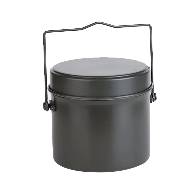 Al aire libre Camping picnic utensilios de cocina para cocinar de Bento almuerzo, cena cajas olla tazón de sopa con mango para militar alemán