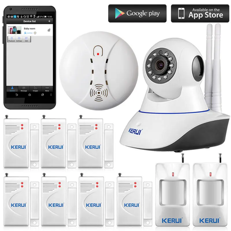 Wireless APP 720P WiFi IP Camera HD 1MP CCTV IP CMOS security camera Alarm system For wifi and GSM sms alarm system Infrared
