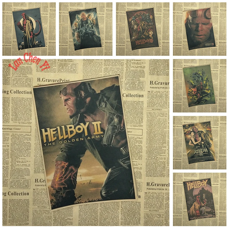 

Award winning film Hellboy Nostalgic Matte Kraft Paper Poster Office Gift Room Dining Home Decor wall sticker Design