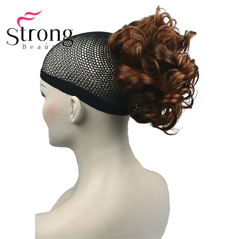 StrongBeauty короткий кудрявый зажим в Коготь Конский хвост наращивание волос синтетические волосы кусок 80 г с челюстью/коготь клип - Цвет: 6TR