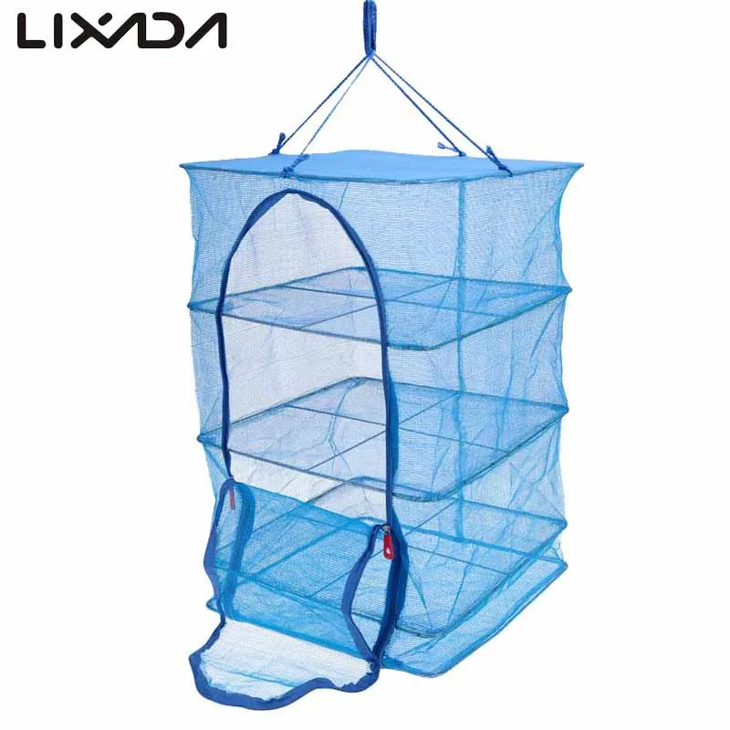 40 x 40 x 65cm 4 Layers Fish Drying Net Durable Drying Rack Folding