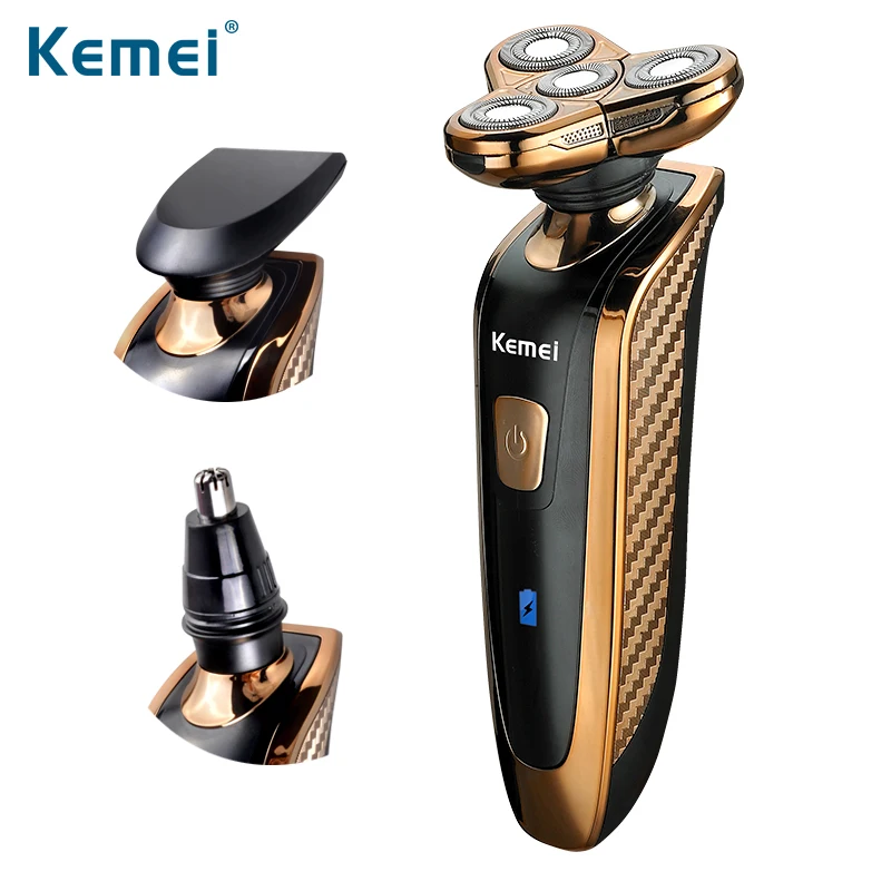 Kemei 3 in1 Washable Rechargeable Electric Shaver Triple Blade Electric Shaving Razors Men Face Care 3D Floating Kemei363 Kemei 3 in1 Washable Rechargeable Electric Shaver Triple Blade Electric Shaving Razors Men Face Care 3D Floating Kemei363