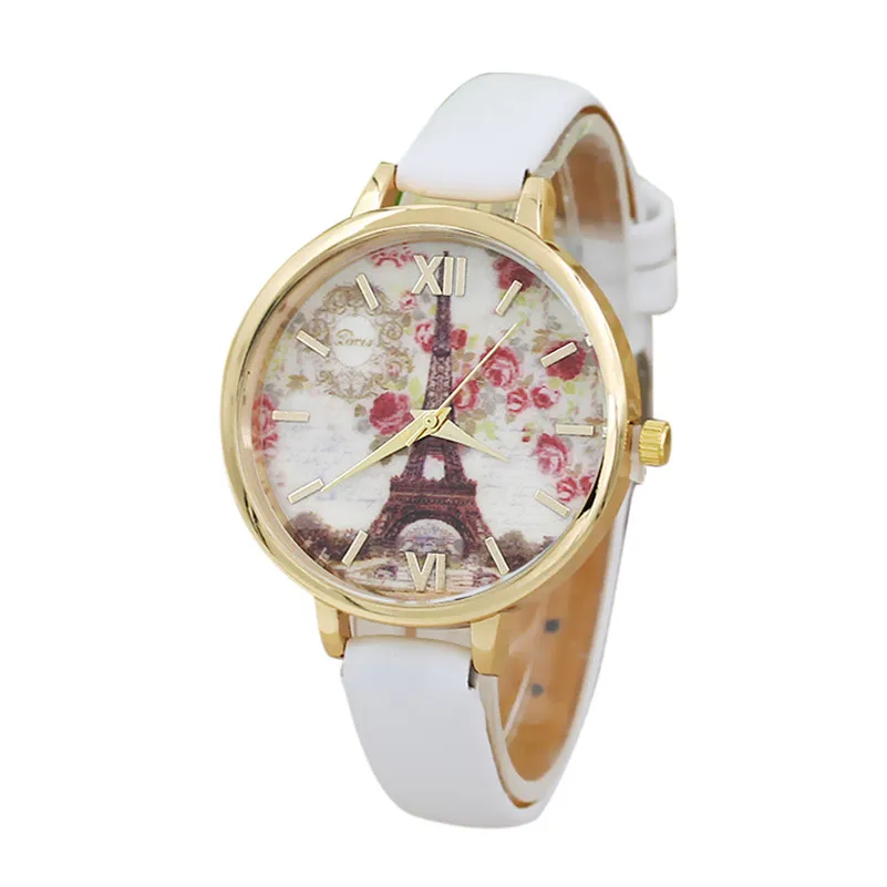 Women's watches with leather bands Eiffel Towe Analog Quartz Movement wrist watches for women clock relogio feminino M14 (9)