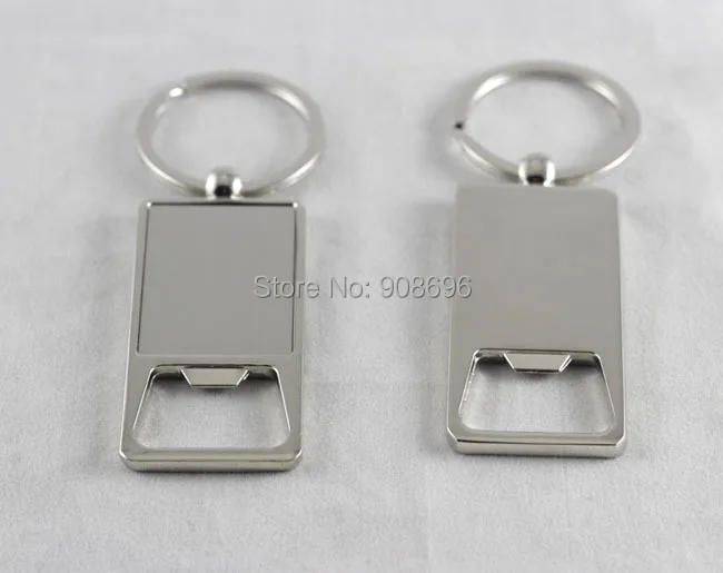 

Wholesale 10Pcs Stainless Steel bottle opener Beer opener keychain personalized logo print gifts - Free shipping