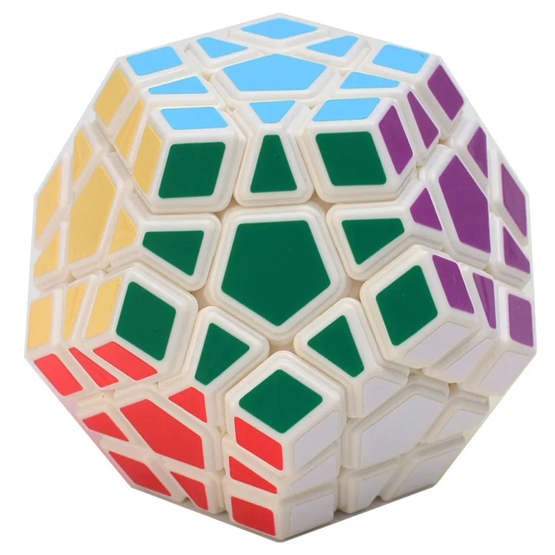 2x2x2 3x3x3 магический куб-мегаминкс стикер меньше стикер головоломка куб 12 Сторон Qiyi Shengshou YJ Fanxin куб додекаэдра игрушка - Цвет: guanhu white