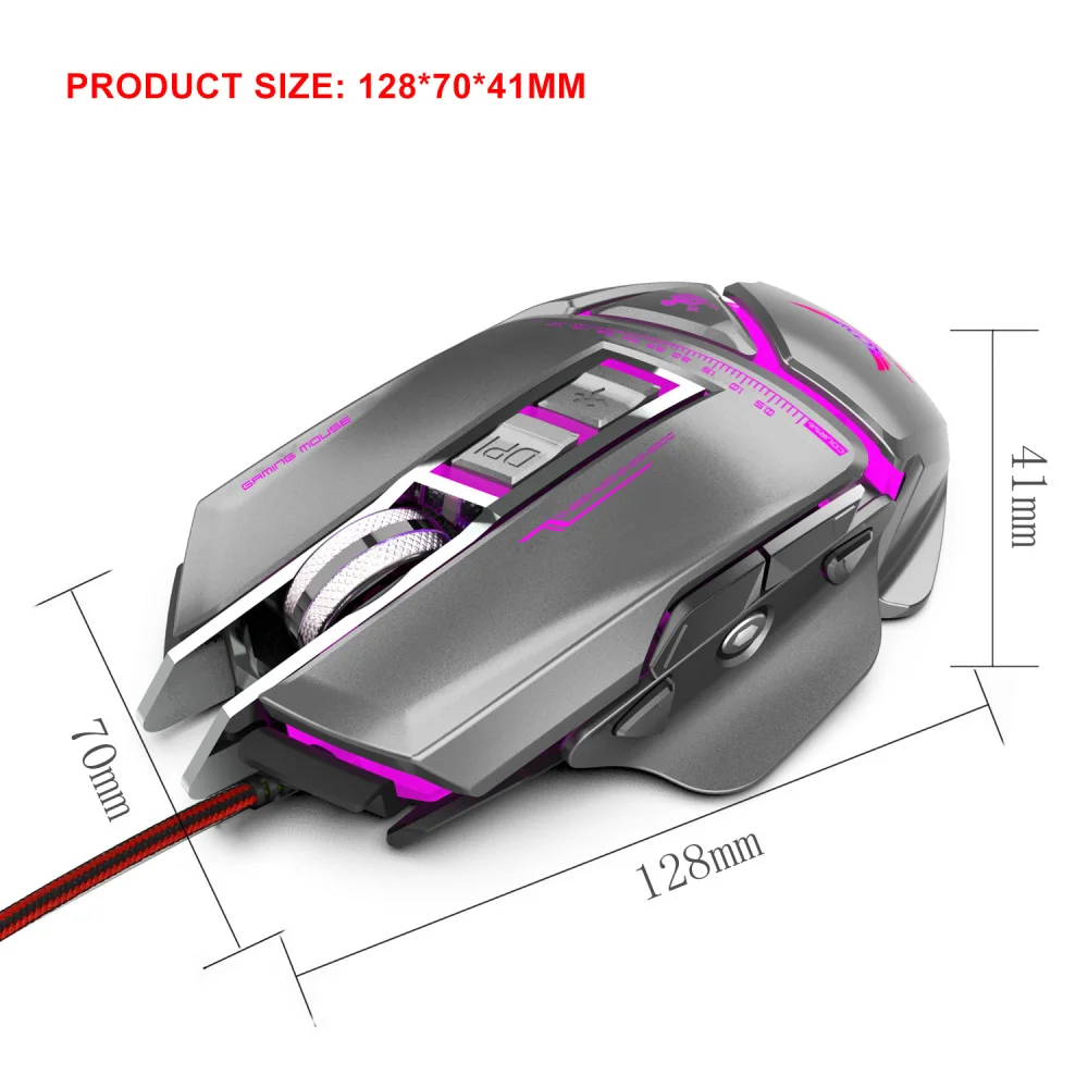 ZERODATE 11 программируемая кнопка USB Проводная оптическая мышь 3200 точек/дюйм цветная