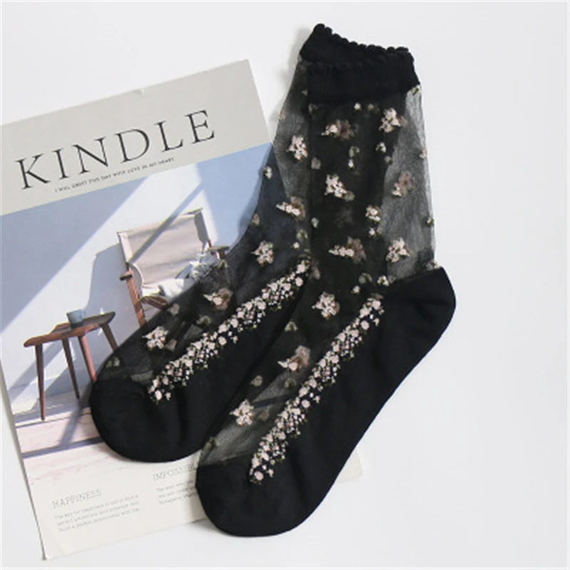 1-Pair-Breathable-Ultra-Thin-Socks-Summer-Women-Transparent-Lace-Silk-Crystal-Rose-Flower-Girls-Elastic(6)