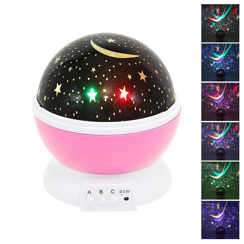 Novelty Stars Sky LED Night Light Projector Lamp AA Battery USB