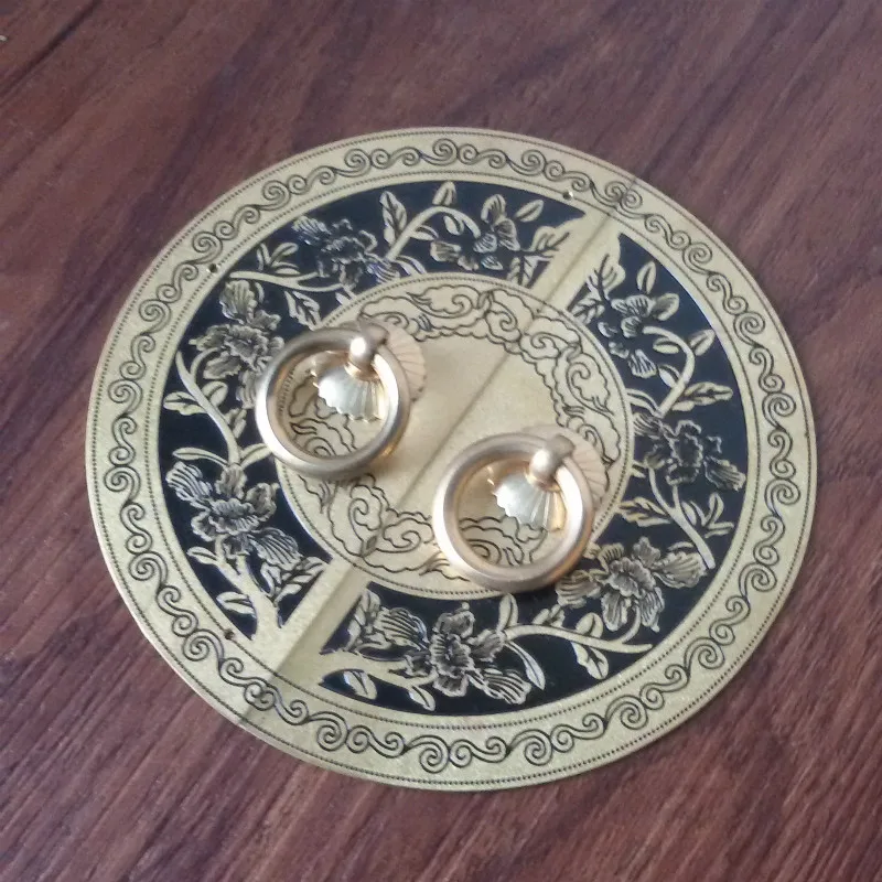 عرض خاص! الجديد الأثاث الصينية العتيقة مينغ وتشينغ النحاس النحاس مستديرة خزانة خزانة الباب