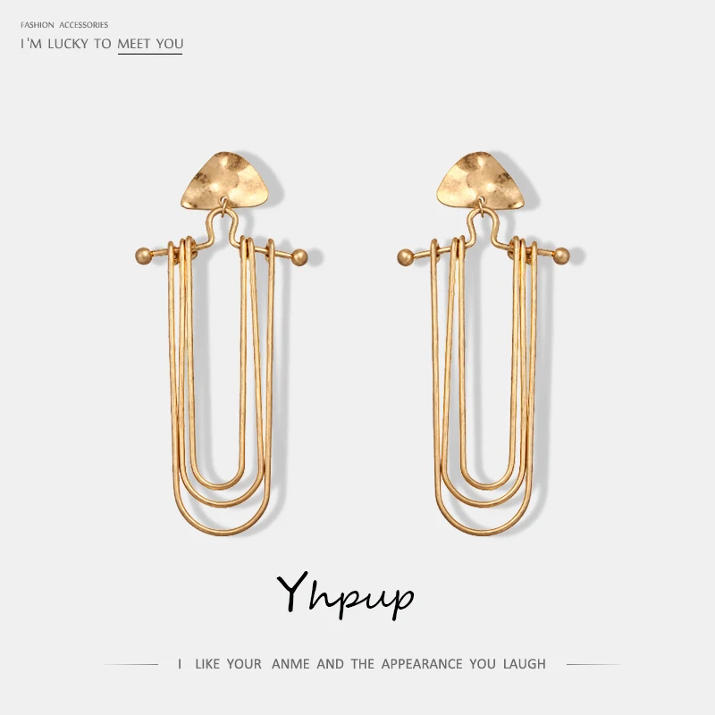 

Yhpup Hyperbole Geometric Metal Brand Europe Drop Earrings Charms Statement Fashion Earrings Pendientes Mujer Moda 2019 Party