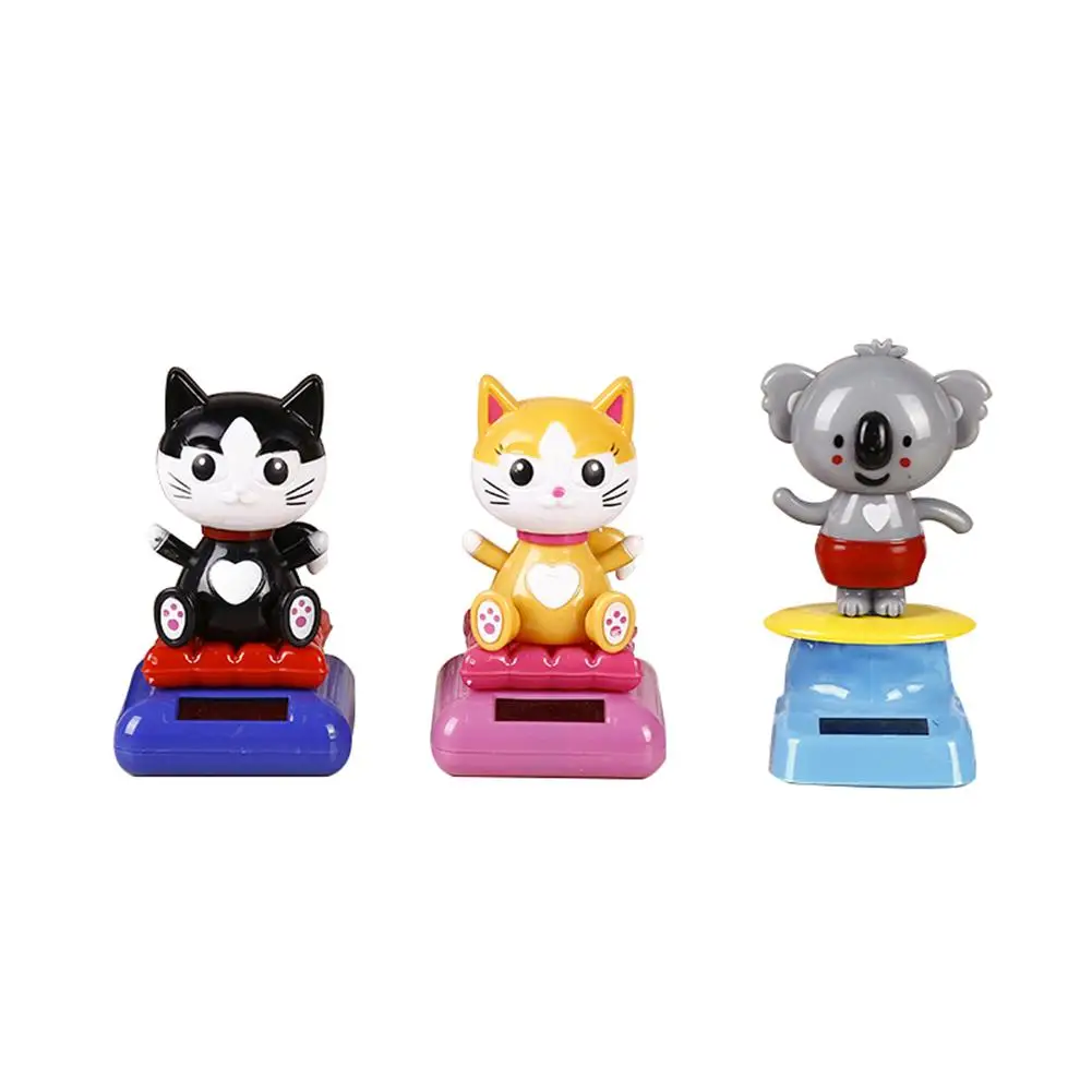 Solar Shaking Head Lucky Cat Innovative Powered Car Decoration Cartoon Doll Dashboard Interior Accessories | Автомобили и