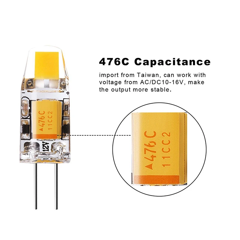 1 Вт 2 3 G4 Светодиодная лампа COB 12 В AC DC светодиодные лампы с углом луча 360 заменяемая