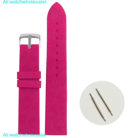 20mm Magenta Cartoon Silicone Jelly Rubber Lady Watch Band Straps WB1086J20JB