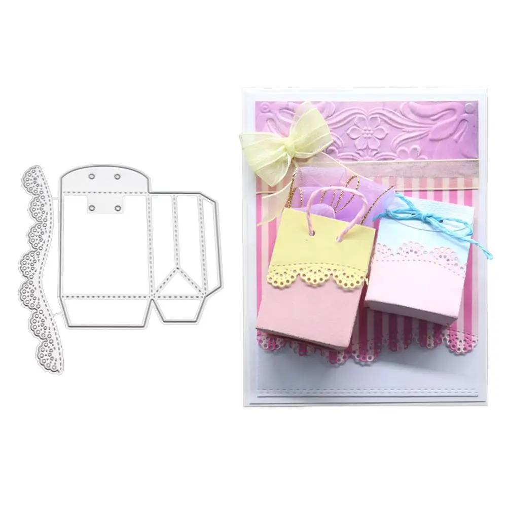 Plata Caja de regalo de caramelos de metal troqueles de corte DIY Scrapbooking tarjetas de papel en relieve /álbum artesan/ías