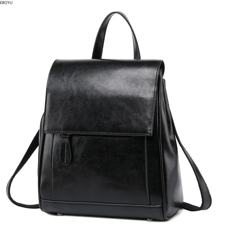 

EBOYU Ladies Rucksack Genuine Leather Women Backpack Fashion Shoulder Bag Casual Daypack for Travel Business School #2877