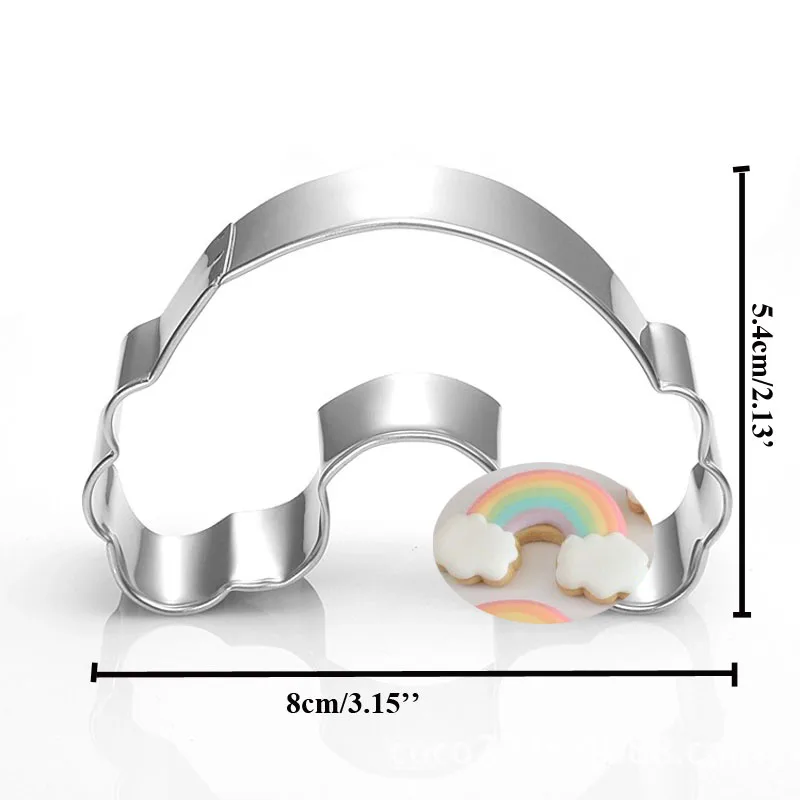 5pcs patisserie reposteria Bakeware Baby Carriage Rainbow Fondant Cake Decor Tools Metal Cookie Cutter Chocolate Biscuit Mold