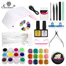 Saviland 3D сушеные цветы наборы гель-лаков для ногтей DIY живопись гель лак и 24 Вт УФ лампа Сушилка для ногтей Маникюрные наборы для дизайна ногтей