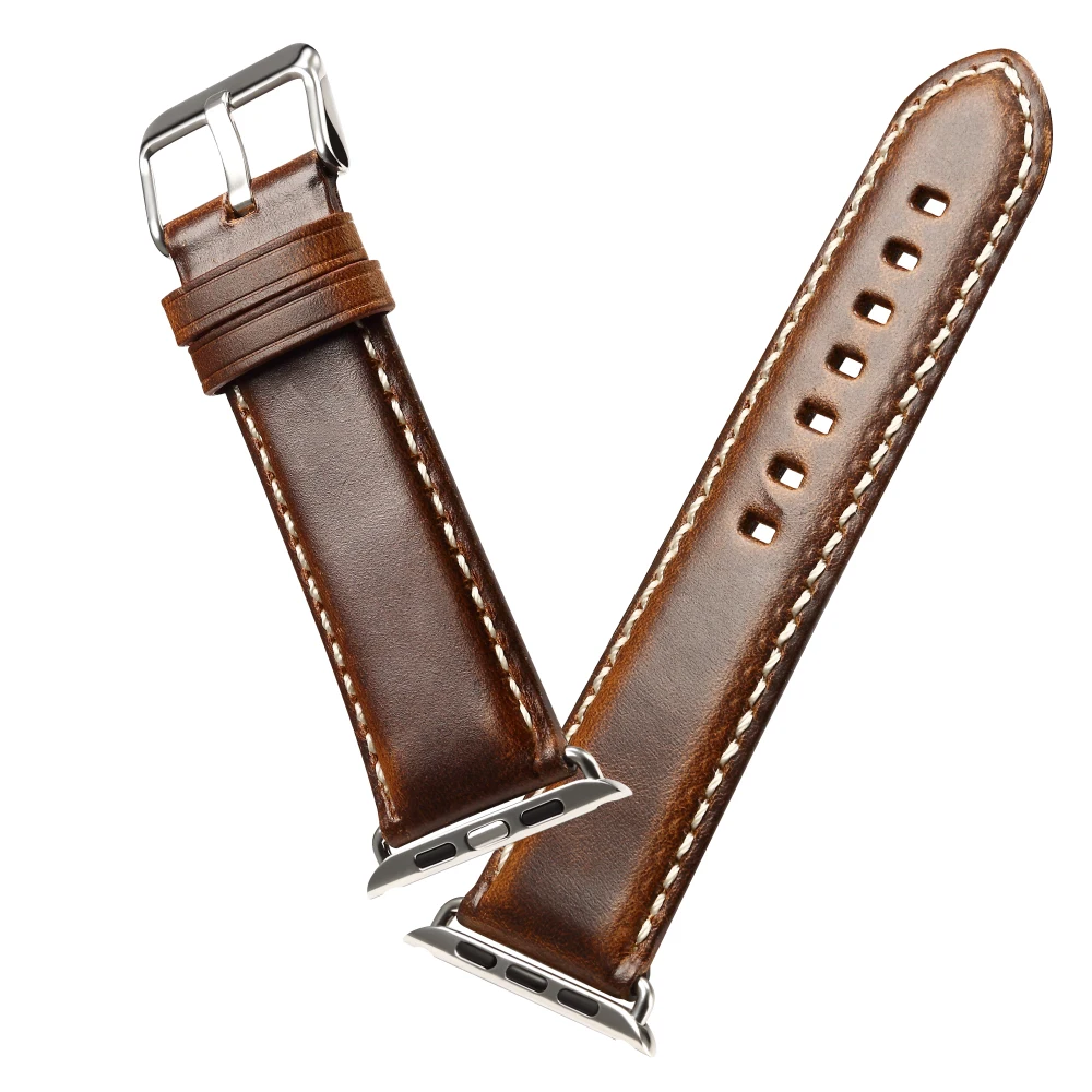 Масляный воск из натуральной кожи браслет для Apple Watch Band 42 мм 38 мм 44 мм 40 мм серия 4 3 2 1 для ремешок для часов аpple iWatch ремешок для часов