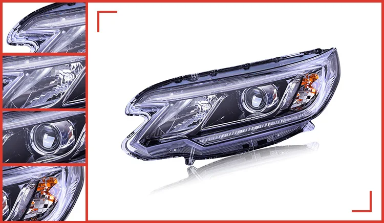 AKD Тюнинг автомобилей фары для Honda CRV CR-V светодиодные фары DRL ходовые огни Биксеноновые лучи Противотуманные фары с ангельскими глазками Авто уровни