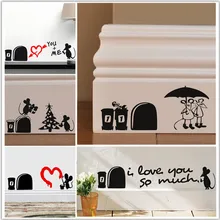 XXYYZZ Новые забавные наклейки на стену с изображением мыши для детской комнаты, Наклейки на стены, виниловая настенная живопись, украшение дома, ВИНТАЖНЫЙ ПЛАКАТ