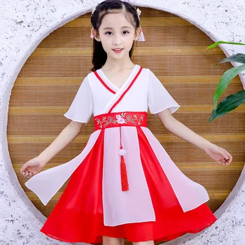 

Chinese Traditional Tang Suit 2019 Hanfu Dress Princess Classical Dance Costume Red Hanfu Chinese Folk Dance Clothing SL1069