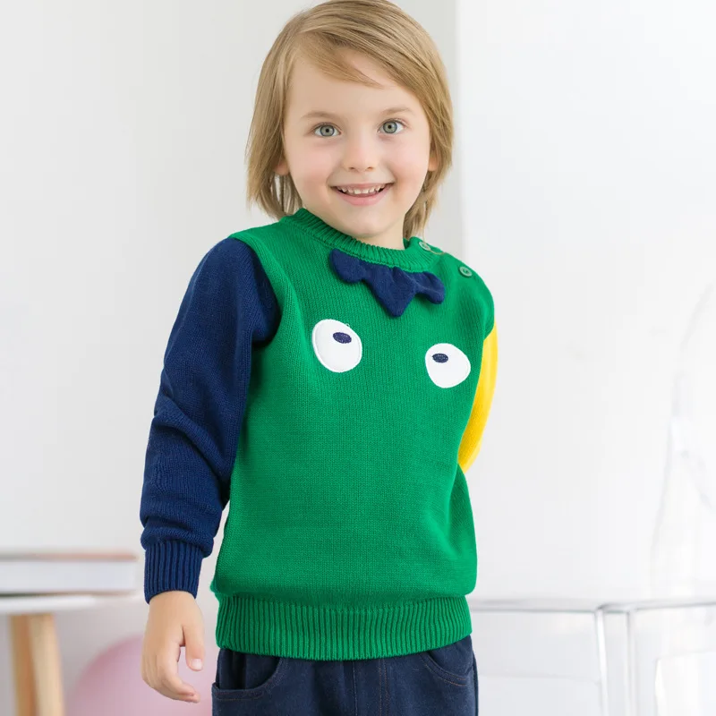 Свитер для мальчиков Новая повседневная верхняя одежда для детей от 2 до 5 лет, детская осенне-зимняя одежда с круглым вырезом пуловер для мальчиков свитер с рисунком медведя