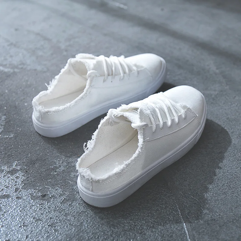 

2019 new canvas shoes women's fashion casual shoes without heel solid color flat shoes. shoes for women
