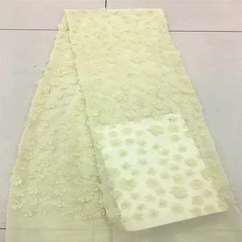 

New Yellow African French Tulle Net Lace Fabric Fashion Nigerian Wedding African Lace Fabrics For Dress F316-2