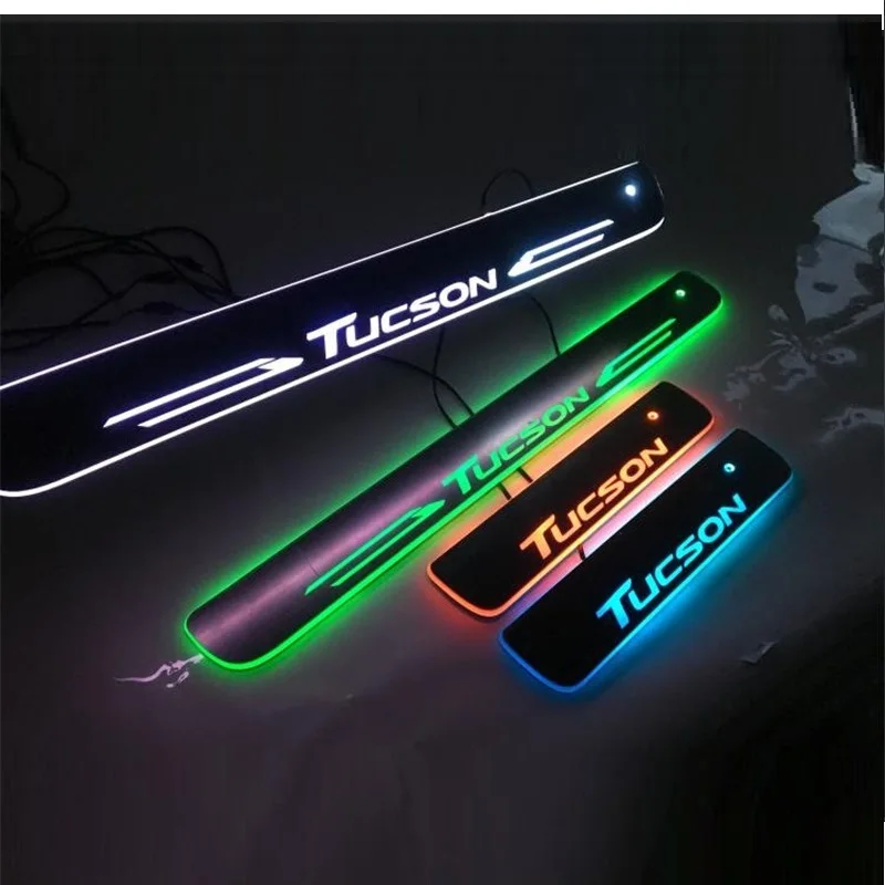 

LED DOOR SILL PLATE WELCOME LIGHTS TRIMS COVER PLATE VEHICH INTERIOR MOULDING FIT FOR HYUDAI TUCSON 2008-2016 LED PLATE COVER