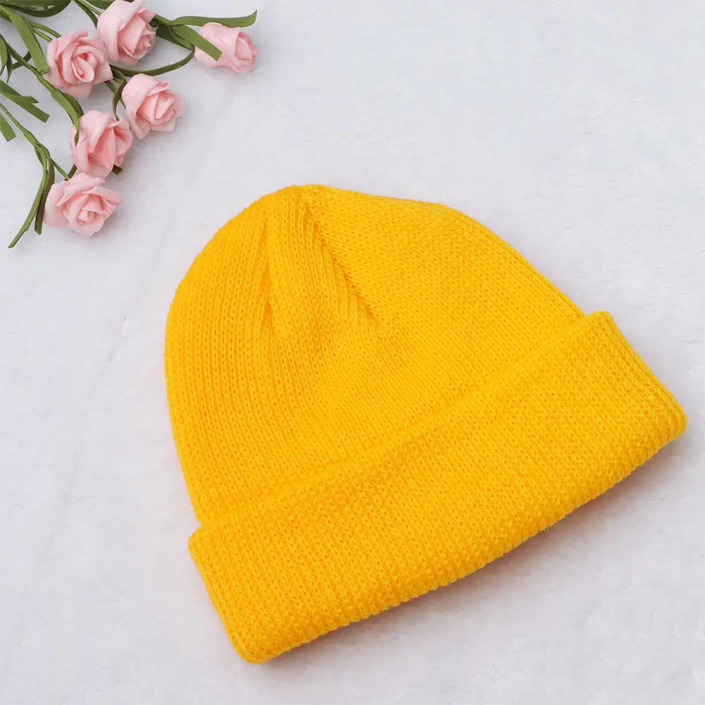 1 шт., Корейская стильная простая осенне-зимняя однотонная теплая шапка унисекс в стиле ретро, короткая шерстяная шапка, вязаная модная шапка